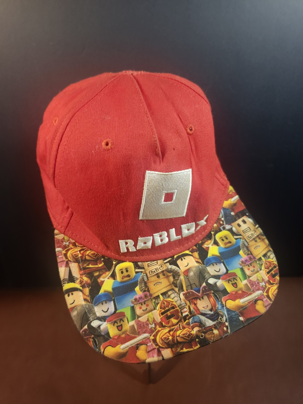 Roblox Red Kids Cap with Character-Print Brim